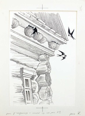 Кузнецов Леонид Трофимович. Макет из 27 иллюстраций и книга К.Д. Ушинского «Рассказы и сказки» (М.: Дет. лит., 1975)